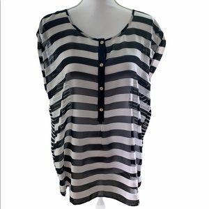 Ann Taylor LOFT Striped Sheer Blouse